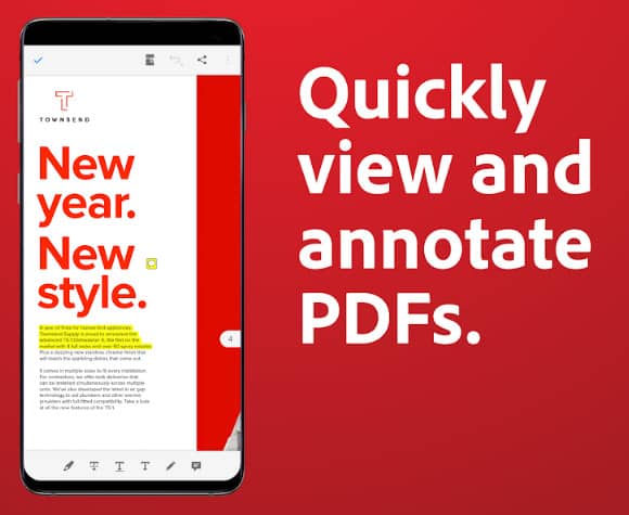 Phần mềm đọc file pdf cho android Adobe Acrobat Reader 