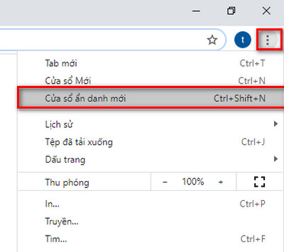 Cách mở trình duyệt ẩn danh chrome