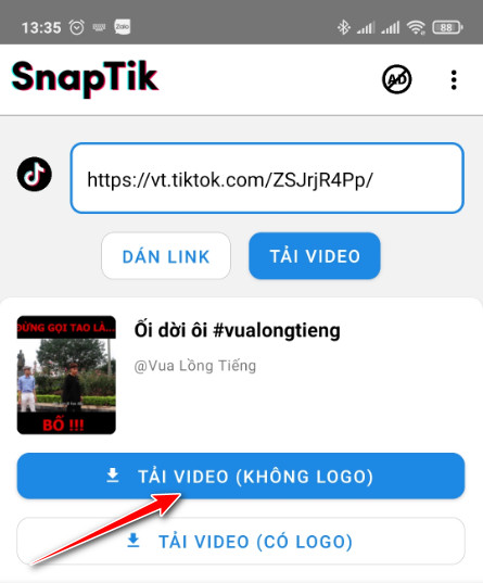 Cách tải video không có logo trên Tiktok 