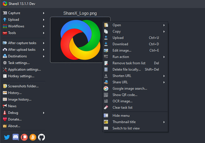 Phần mềm chụp ảnh màn hình ShareX 