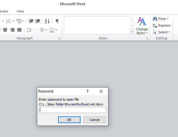 Cài mật khẩu file word