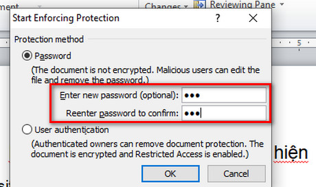 Đặt mật khẩu file word Protect Document - 5