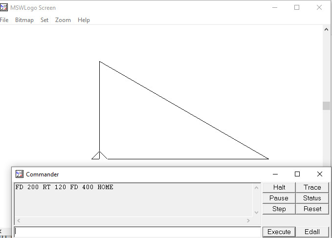 Lệnh vẽ tam giác vuông trong mswlogo