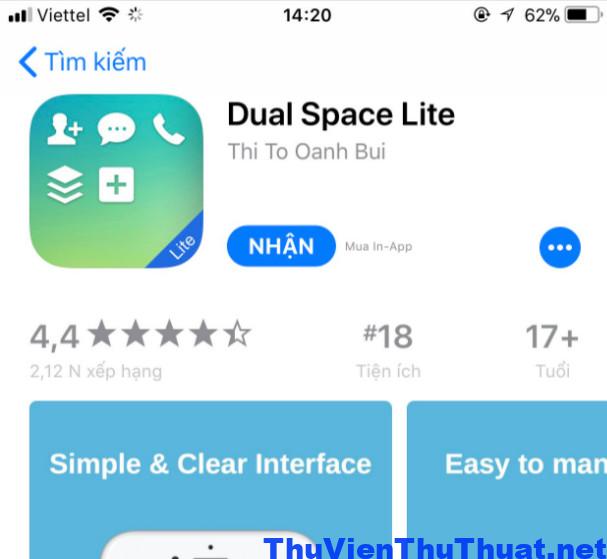 App dual space lite iphone