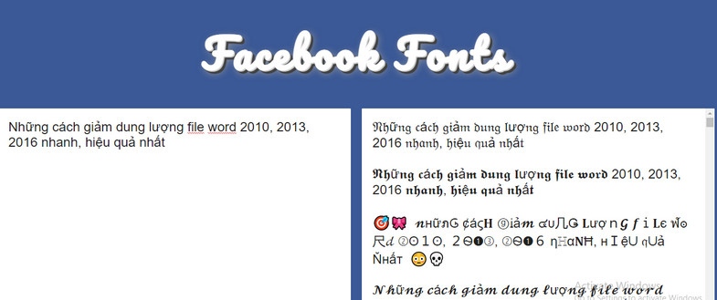 Cách thay đổi font chữ facebook