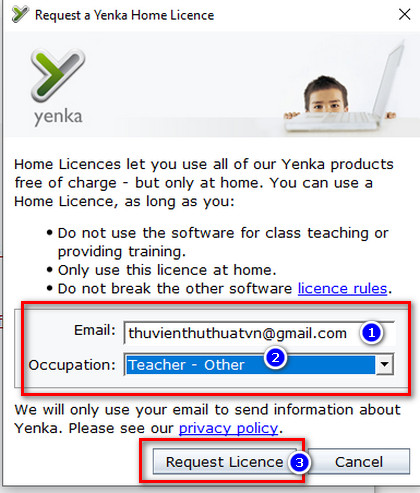 Cách kích hoạt phần mềm Yenka