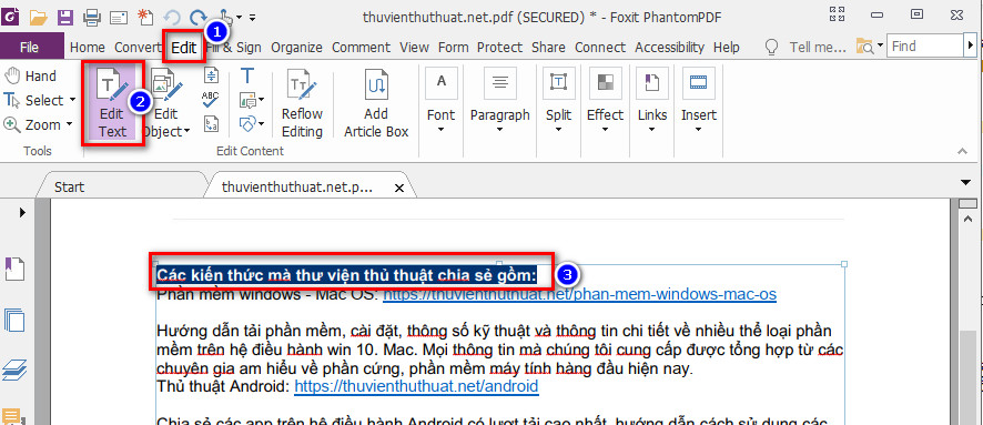 Xóa chữ tro ng pdf bằng PhantomPDF 