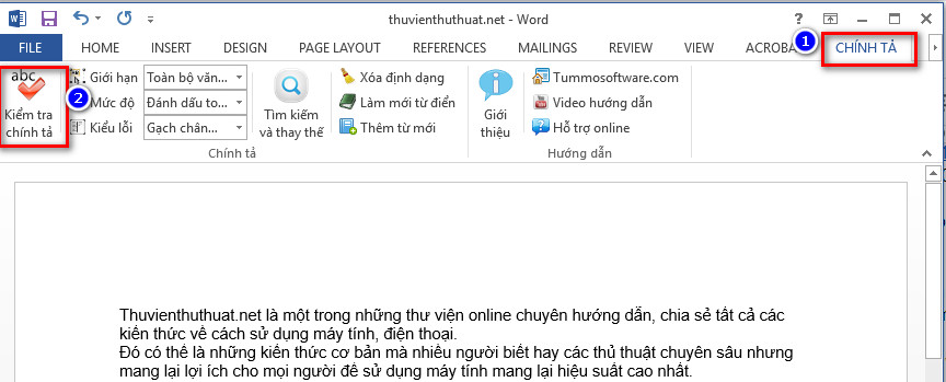 Phần mềm kiểm tra lỗi tiếng Việt trên word