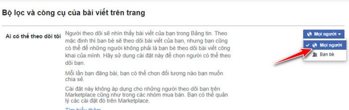 Cách bật nút theo dõi trên facebook - 5