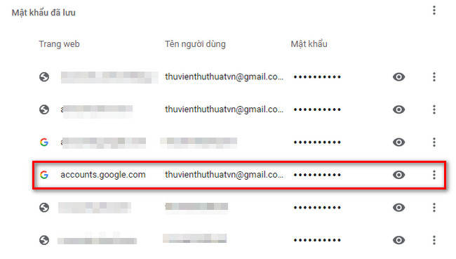 Cách xóa mật khẩu gmail trên chrome