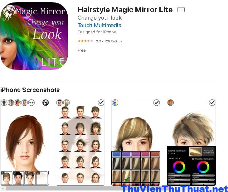 App thay đổi kiểu tóc nữ