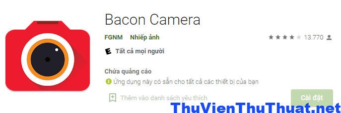 App chụp ảnh android đẹp Bacon camera