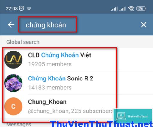 Cách tìm nhóm trên telegram trên điện thoại, PC