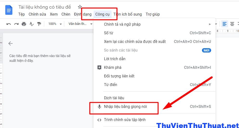 cách gõ word bằng giọng nói