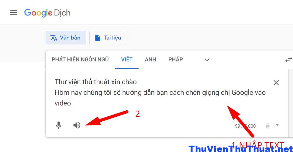 Tạo giọng chị Google