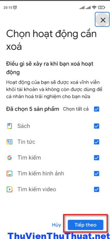 Cách xóa tìm kiếm trên Google điện thoại