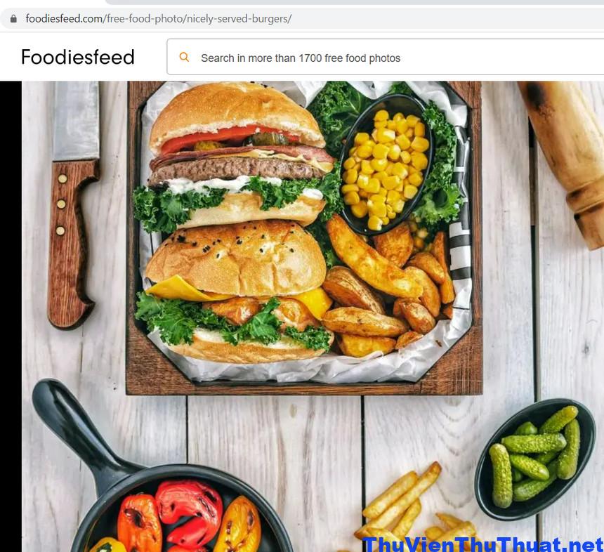 Web tải ảnh đồ ăn FoodiesFeed