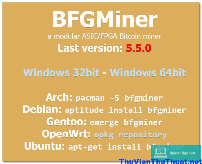 Phần mềm đào Bitcoin BFGMiner