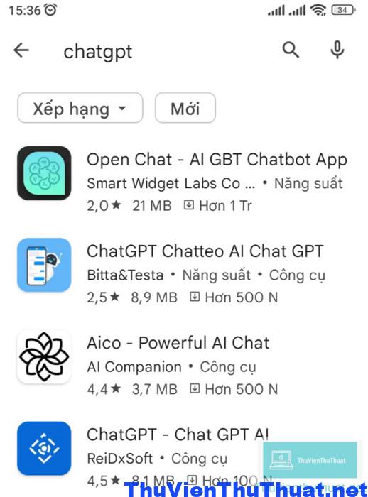 App chatGPT trên iphone, android