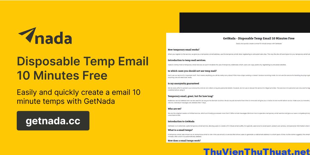 GetNada là gì? Hướng dẫn 5 bước tạo email ảo nhanh chóng