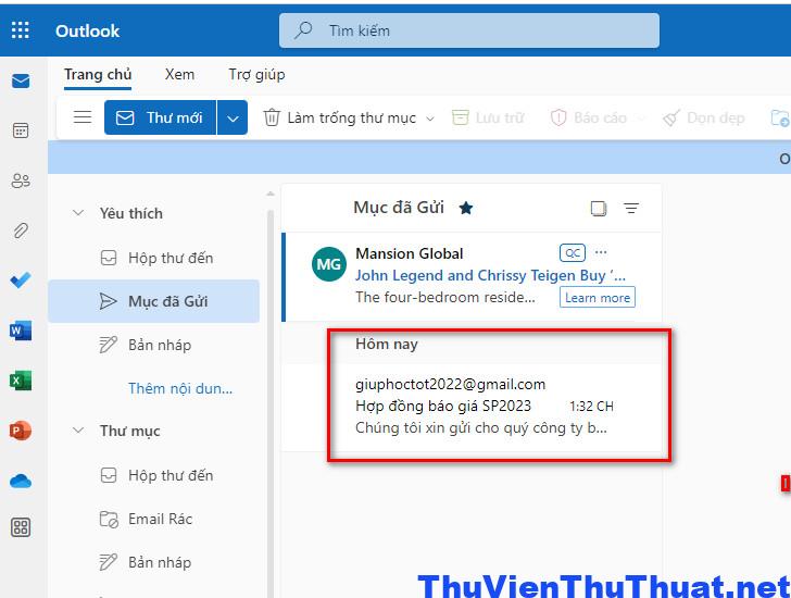 lỗi outlook không gửi được thư mới