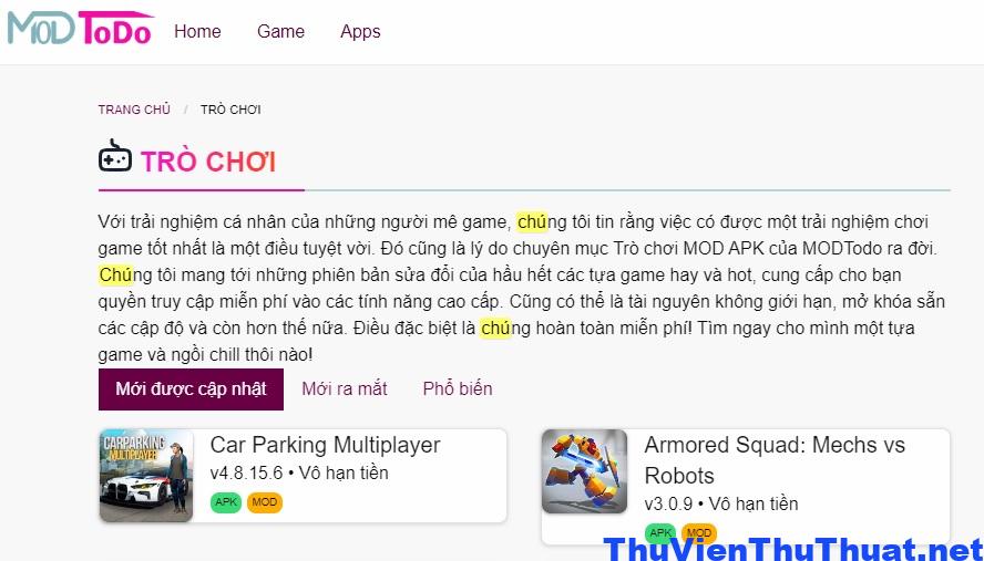 MODTODO 1 MODTODO COM: Tải game, app MOD APK free