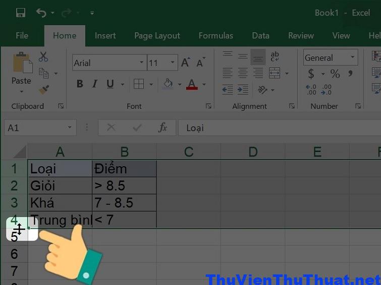 Cách Giãn Dòng Trong Excel Bằng Thao Tác Thủ Công