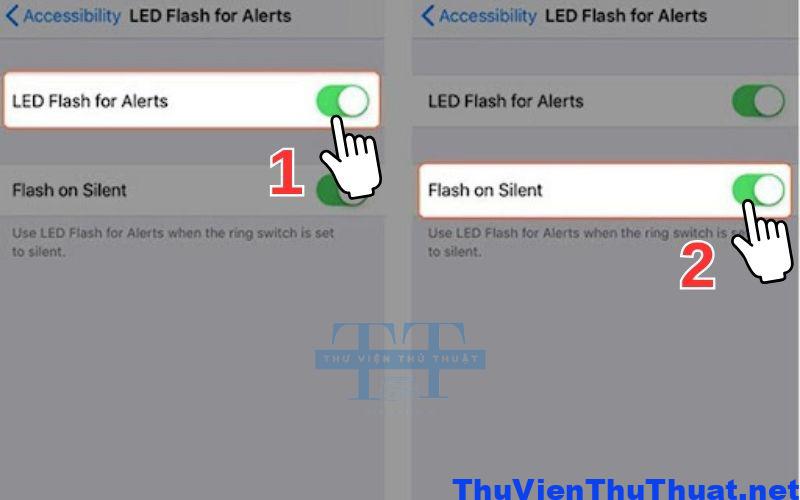 Hướng Dẫn Cách Bật Đèn Flash Khi Có Thông Báo Trên iPhone có hệ điều hành iOS 14 trở xuống Bước 3